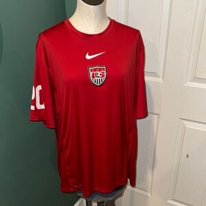 USA Soccer Nike Jersey Rare Red Dri Fit Football 2010 World Cup Mens Size XXL